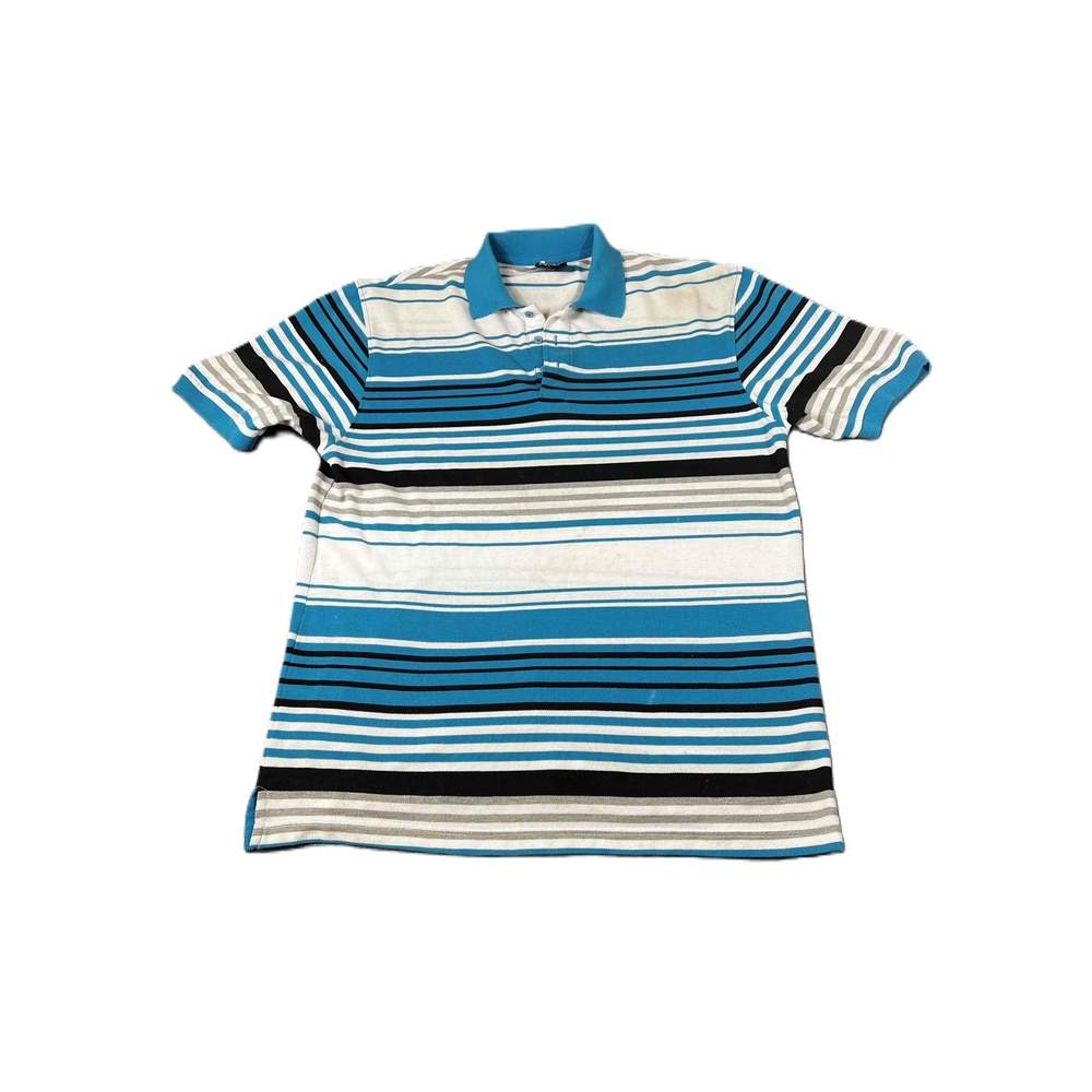Brooklyn Cloth Mens Striped Polo Shirt Short Sleeve Collared Buttoned XL